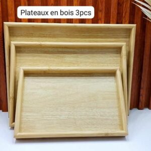 Plateaux en bois 3Pcs