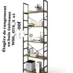 Etagère de rangement en bois 5 niveaux