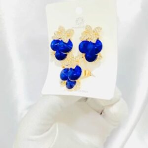 Ensemble boucle d’oreille et bague en plaqué