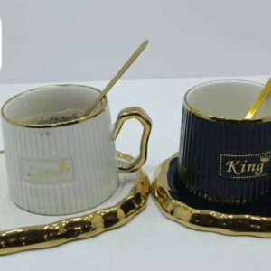 Tasse avec plateau et cuillère 2 pièces