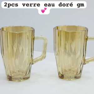 Verre eau doré Gm 2 pièces