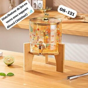Distributeur de jus en verre avec support