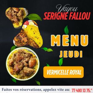 Menu Jeudi