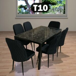 Table a manger 6 places 80*140 metal noir t10