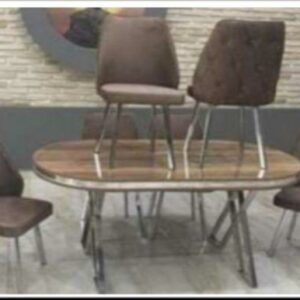 Table a manger 6 places 80*140 metalique oval marron barok