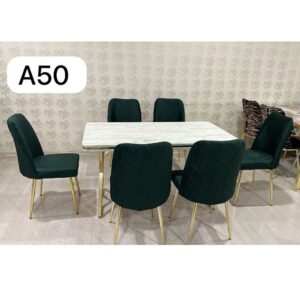 Table a manger 6 places 80*140 metal blanc vert a50