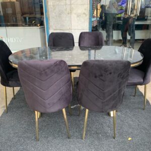 Table a manger 6 places 80*140 metalique oval moir lotus