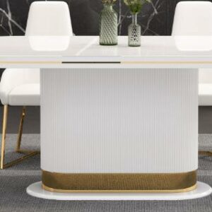 Table a manger 6 places 160*90cm blanc c606(1+6)