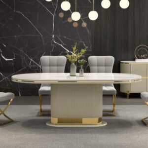 Table a manger 6 places 160*90cm gris c606(1+6)