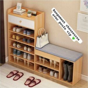 Rangement chaussures avec pouf vip